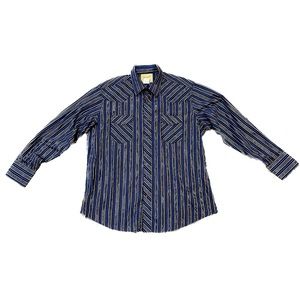 Wrangler Onyx Snap Western Shirt With Metallic Accents Size XL